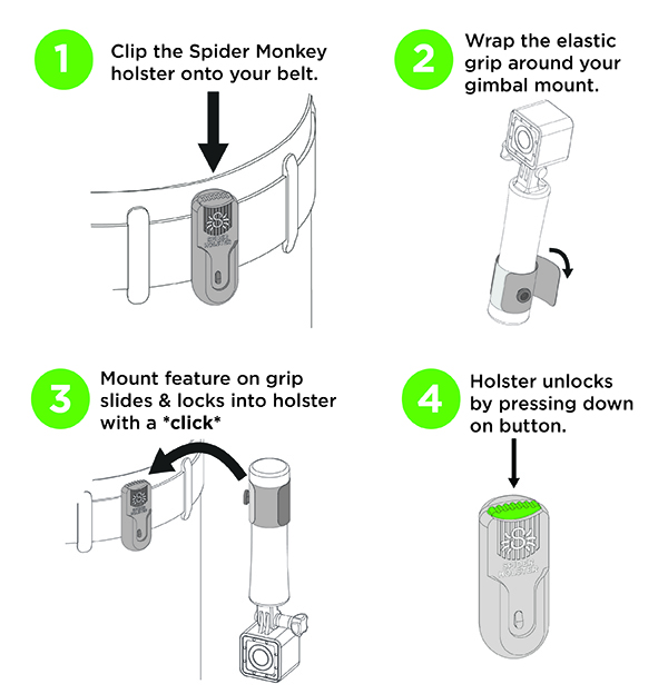 Spider Monkey Water Bottle Holder with Holster Base