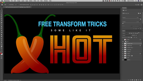 10 Tips in 2 Minutes for Using FREE TRANSFORM in Photoshop (VIDEO)