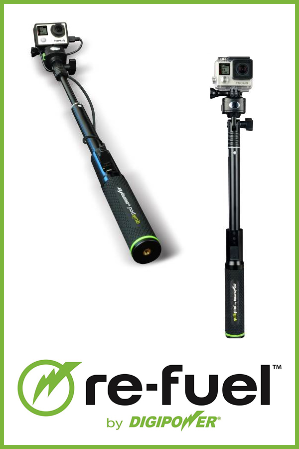 matron Dingy Ødelæggelse Selfie Stick with a Built-In Battery & 24-Hour Battery for a GoPro:  Re-fuel's Cool Photo Accessories | Shutterbug