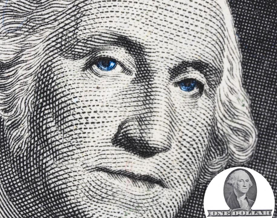 George Washington Up Close From Dollar Bill Shutterbug